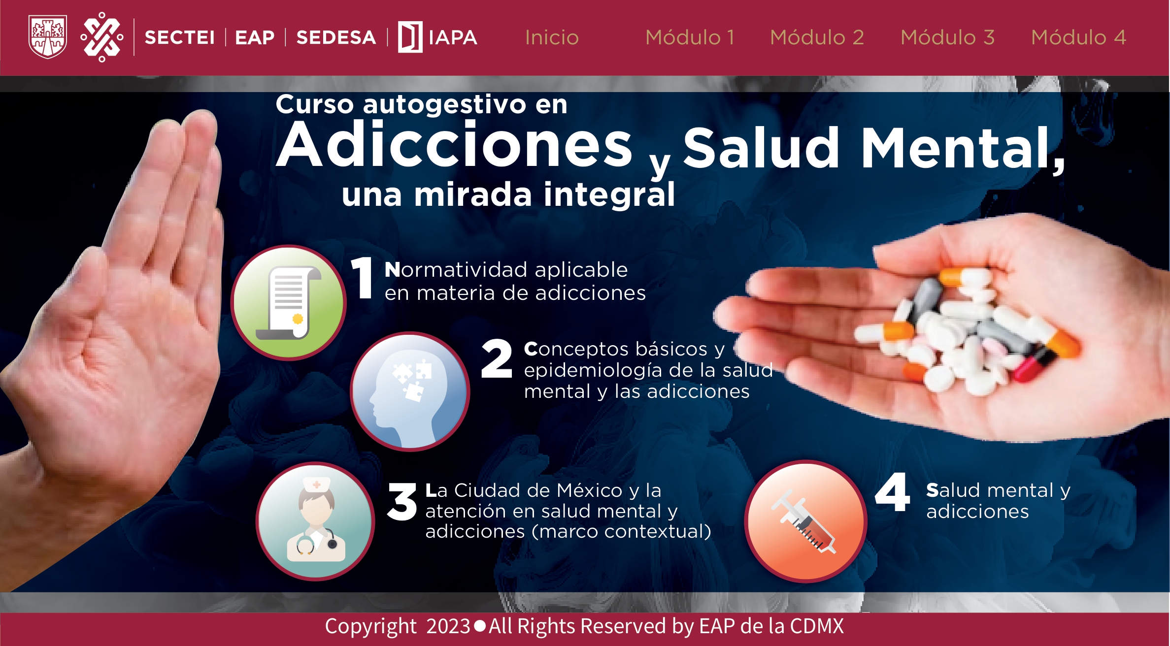 Curso Autogestivo en Adicciones y Salud Mental, una mirada integral G5 2025, con una duración de 24 horas, en el periodo del 12 de mayo al 06 de junio de 2025.